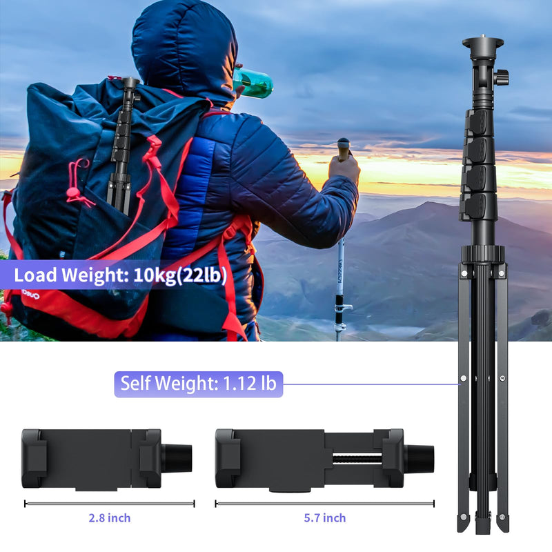 [Australia - AusPower] - Ambertronix 62" Tripod for iPhone, Selfie Stick Phone Tripod Professional Stable 4 Leg Quadrapod Design, Bluetooth Remote, 100% All Aluminum Stick & Legs, Lightweight, Portable All in One 