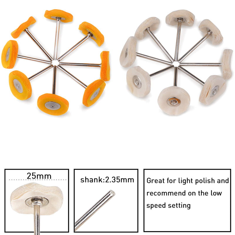 [Australia - AusPower] - Felt Polishing Buffing Wheel Set, Wool Polishing Wheel, Point & Mandrel Kit Rotary Tools 