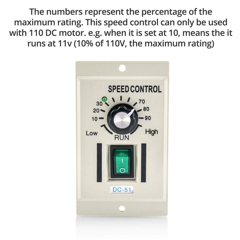 [Australia - AusPower] - QWORK AC 110V 400W Knob Motor Speed Controller DC 0-110V Variable Adjustable Speed Regulator for 110V DC Motors 