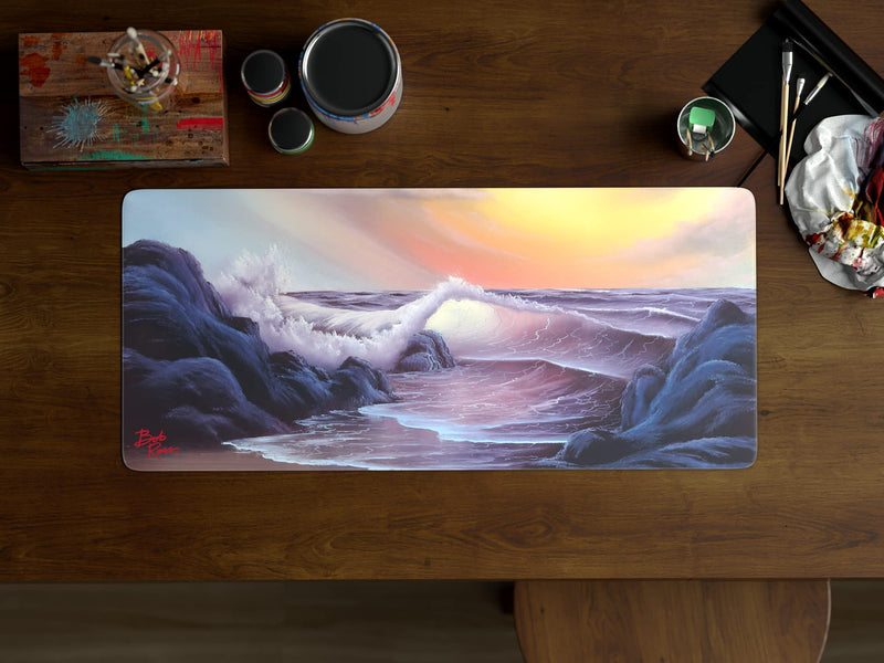 [Australia - AusPower] - Bob Ross TV Series Scenic XXL Extended Gaming Mouse Pad for Computer, Office, Keyboard and Laptop, Large Desk Mat, Large Mouse Pad 35.4"x 15.7" x 0.12" - Stormy Seas - S17 E04 