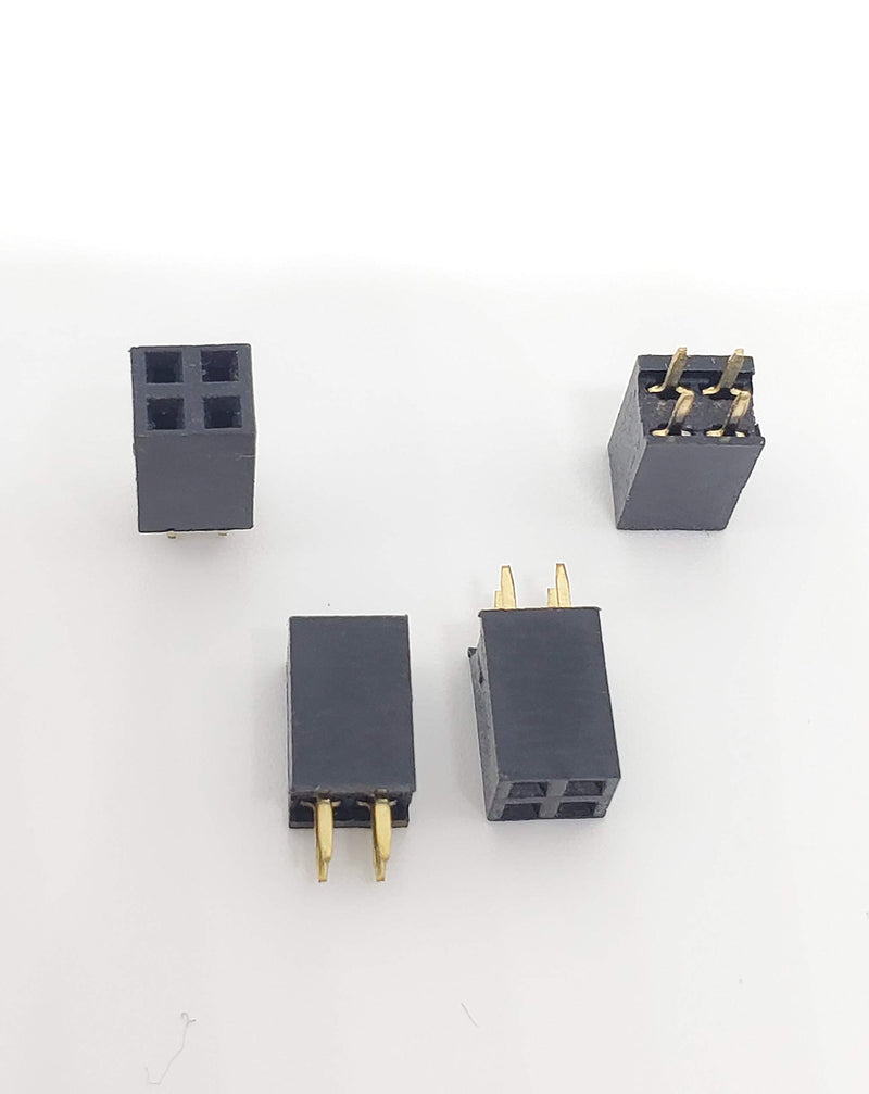 [Australia - AusPower] - Connectors Pro 25-Pack 4P 2.54mm 0.1" Pitch PCB Female Pin Headers 2x2 Dual Rows 4 Pins Female Sockets to Male Straight PCB DIP, Double Rows PC Board Through-Board Strip (2X2-4P-25PK) 2X2-4P-25PK 
