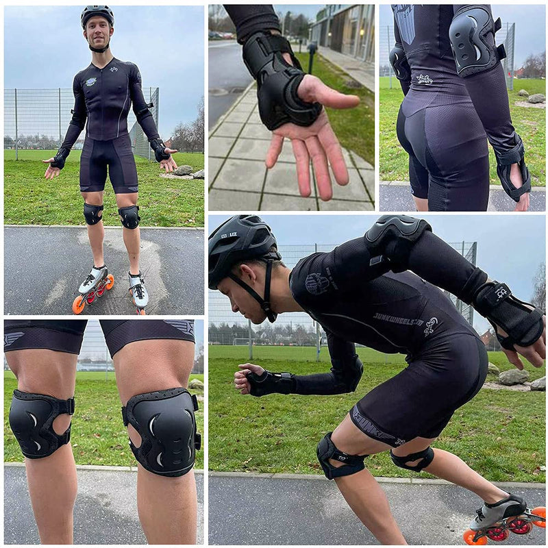 [Australia - AusPower] - boruizhen Kids & Adult/Youth Knee and Elbow Pads with Wrist Guards 3 in 1 Protective Gear Set for Skateboarding Cycling BMX Bike Scooter Skating Rollerblading Riding Black Small (3-7 years) 