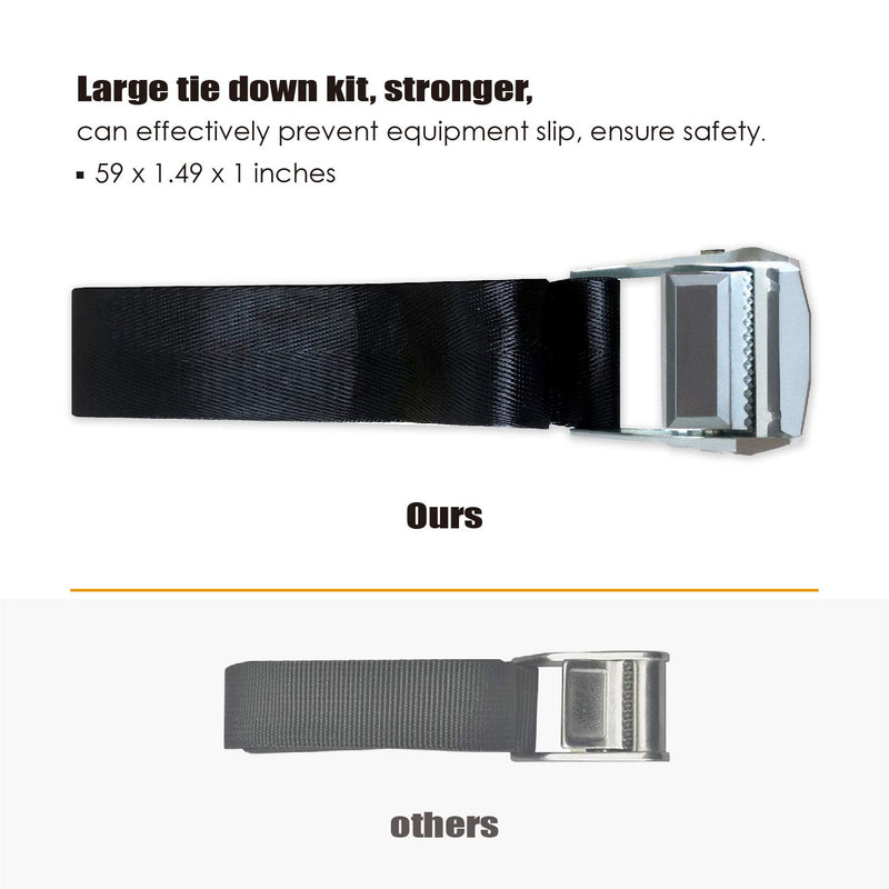 [Australia - AusPower] - HEHAHA Battery Box Tie/Hold Down Strap Kit, 59"x1.49" Anti-UV Black Tie Strap, with Cam Buckle Mounts and SS Screws, Effectively Prevent Equipment from Slipping (1 Pack) 1 