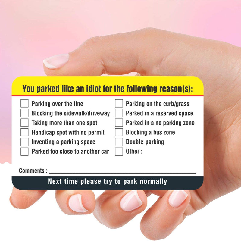 [Australia - AusPower] - PARTH iMPEX You Parked Like an Idiot Business Cards (Pack of 100) Bad Parking Cards 3.5"x2" Multi Reasons Violation 