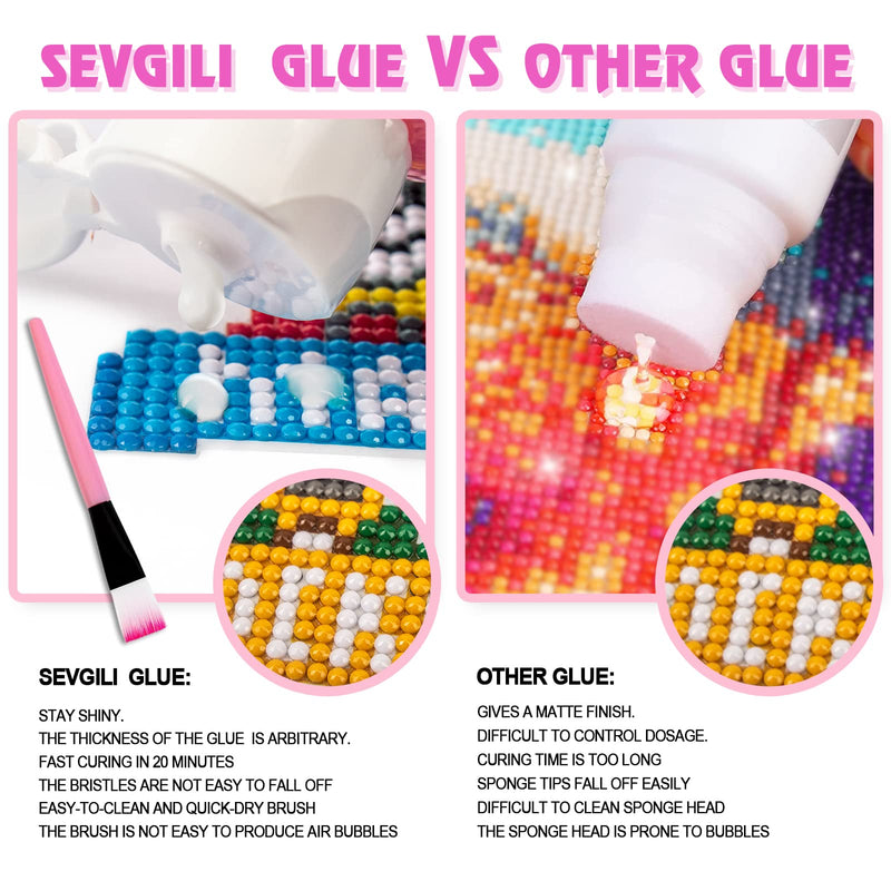 [Australia - AusPower] - sevgili Diamond Painting Sealer Kits 240ML with Brushes, Diamond Art Sealer Puzzle Glue Diamond Painting Accessories and Tools,Diamond Painting Kits for Adults (8OZ) 8OZ 