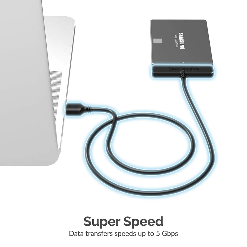 [Australia - AusPower] - SABRENT USB 3.0 to SSD / 2.5-Inch SATA I/II/III Hard Drive Adapter (EC-SSHD) Hard Drive Adapter Type-A Black 