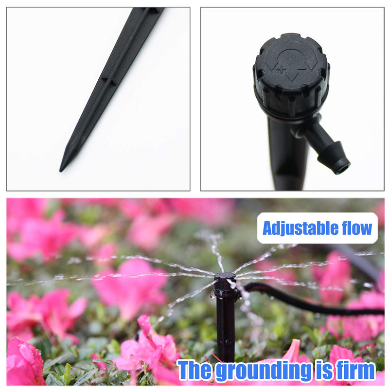 [Australia - AusPower] - ZUNTENG Drip Emitters,100 Pcs Adjustable Irrigation Drippers,Drip Irrigation Perfect for 4/7mm Tube PE Pipe,Adjustable 360 Degree Water Flow Drip Irrigation Emitters for Watering System 