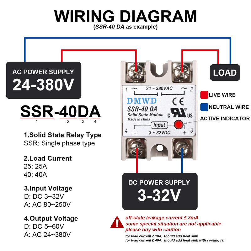 [Australia - AusPower] - SSR-25AA Solid State Relay AC to AC (Input 80-250V AC Output 24-380V AC) with Heat Sink, 25A 