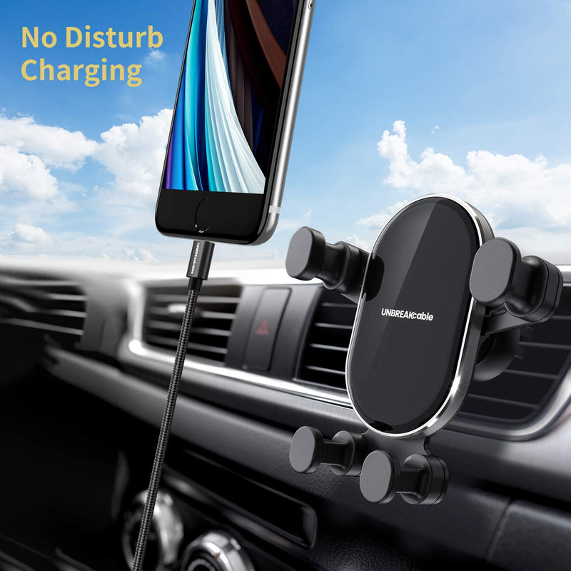 [Australia - AusPower] - UNBREAKcable Car Phone Mount Easy Clamp [Safe Driving & Bumpy Roads Friendly] Universal Hands-Free Dashboard Windshield Air Vent Phone Holder Car Compatible with All Phones iPhone Samsung & Truck 