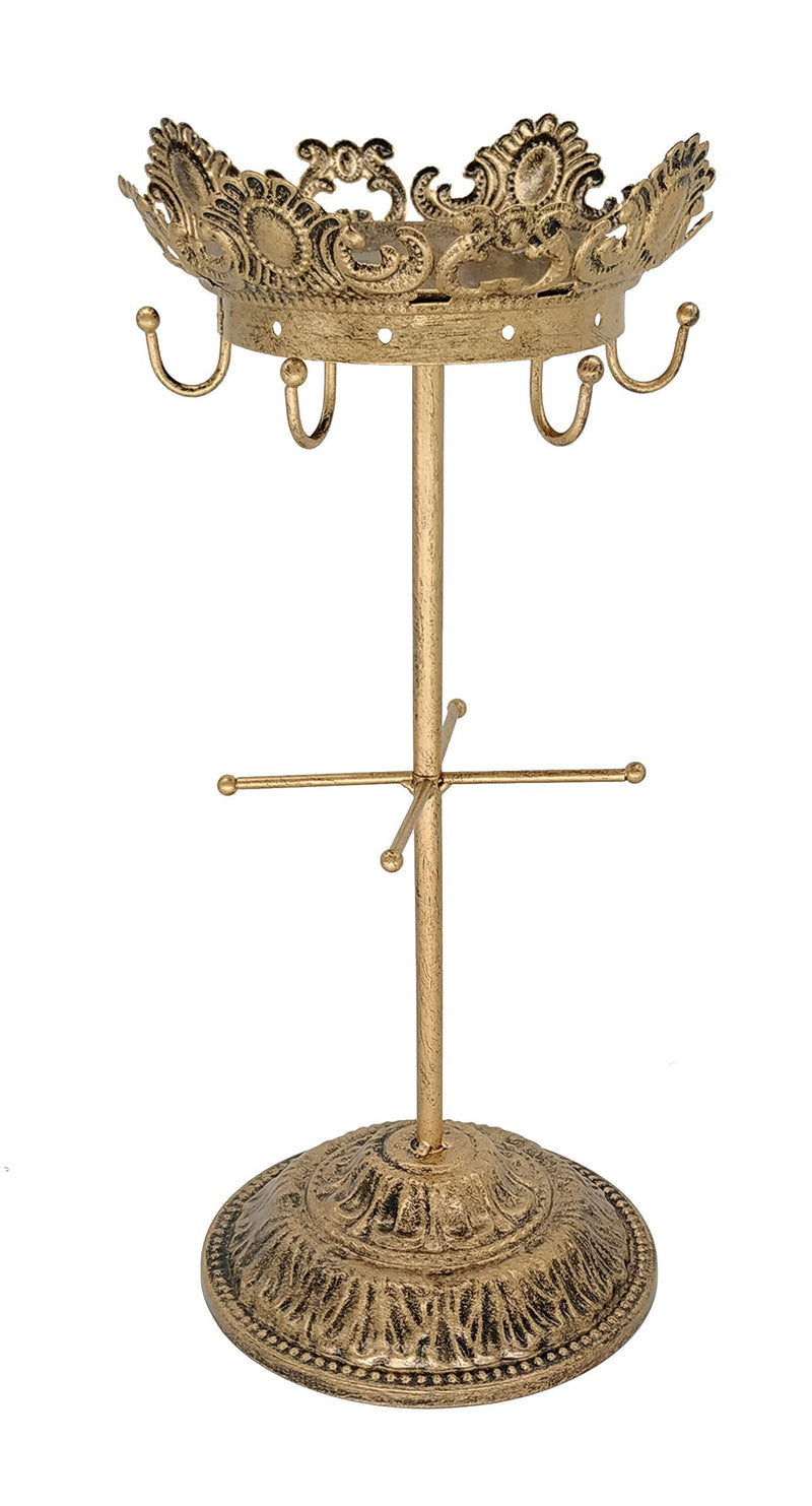 [Australia - AusPower] - Metal Jewelry Organizer Tower Necklace Tree Bracelet Display Stand w/Hairclip Holder w/ Jewelry Organizer w/ Jewelry Tree (Bronze) Rustic Bronze 