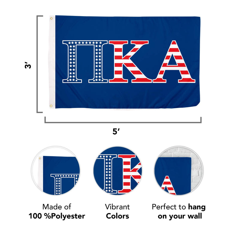 [Australia - AusPower] - Pi Kappa Alpha Pike USA Pattern Letter Fraternity Flag 3 feet x 5 feet Banner Sign Decor (Flag - USA) 