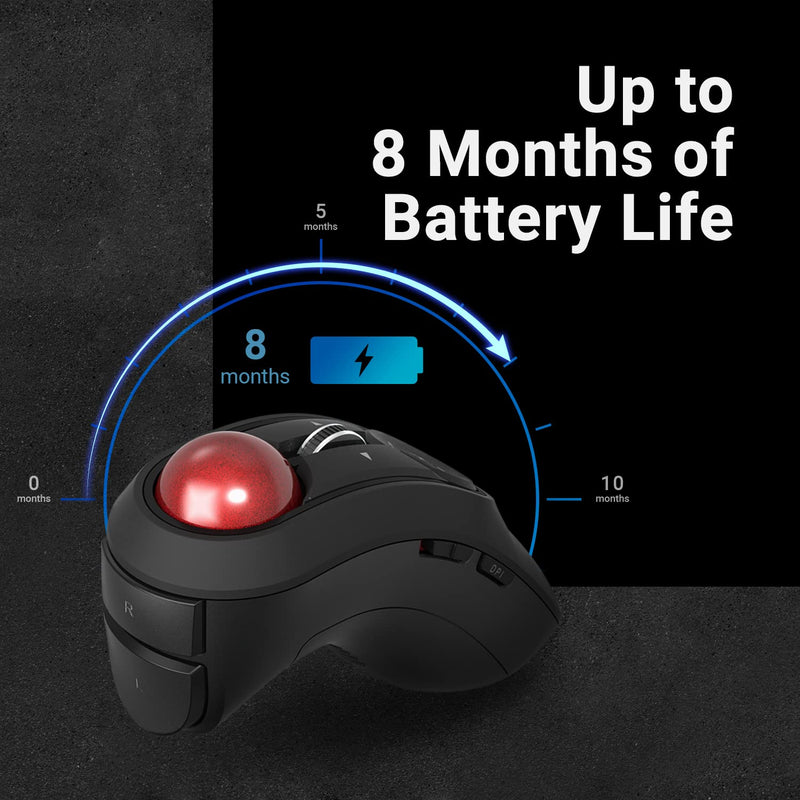 [Australia - AusPower] - ELECOM 2.4GHz Wirelss Handheld Thumb Control Trackball Mouse, Ergonomic Design,10-Button Function with Smooth Tracking, Optical Gaming Sensor, Left Right Handed Mice, for Windows and Mac (M-RT1DRBK 