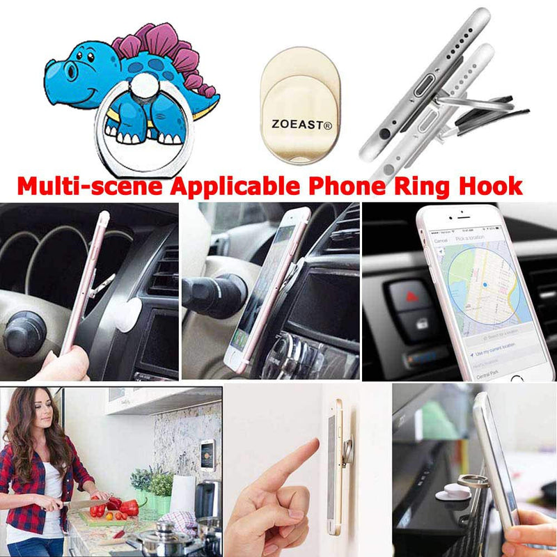[Australia - AusPower] - ZOEAST(TM) Phone Ring Grip Pocket Monster Ball Pokeball Universal 360° Adjustable Holder Car Hook Stand Stent Mount Kickstand Compatible with iPhone X Plus iPad Tablet (3pcs Dinosaur) 3pcs Dinosaur 
