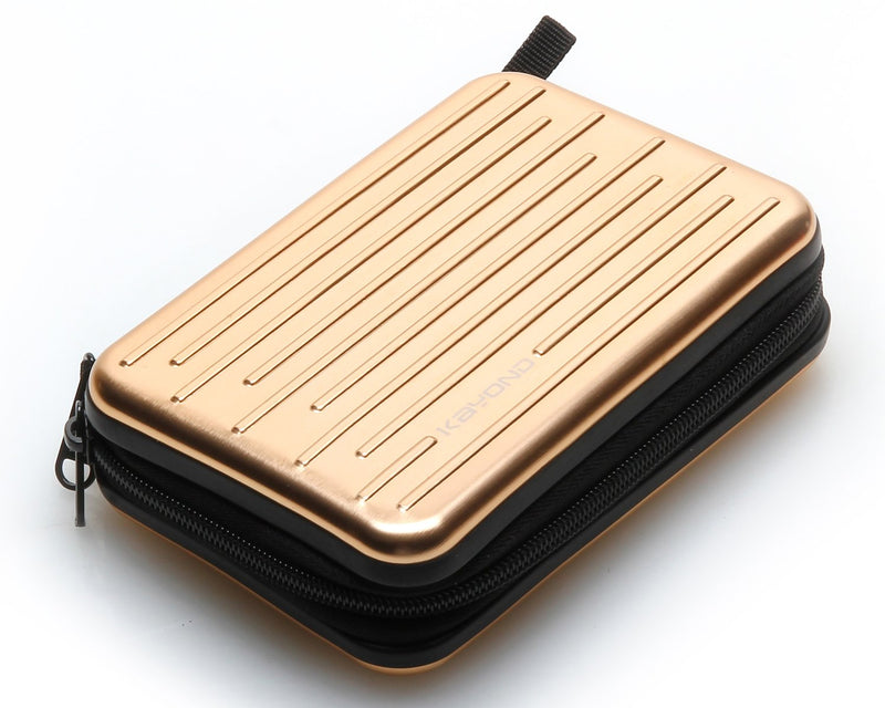 [Australia - AusPower] - KAYOND Anti-Shock Silver Aluminium Carry Travel Protective Storage Case Bag for 2.5" Inch Portable External Hard Drive HDD USB 2.0/3.0 (Golden) Golden 