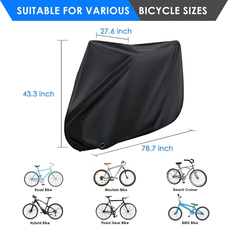 [Australia - AusPower] - Asika Bike Cover, Outdoor Waterproof Bicycle Cover with Lock Hole, Rain Sun UV Dust Wind Snow Proof Bike Storage for Mountain Bike 