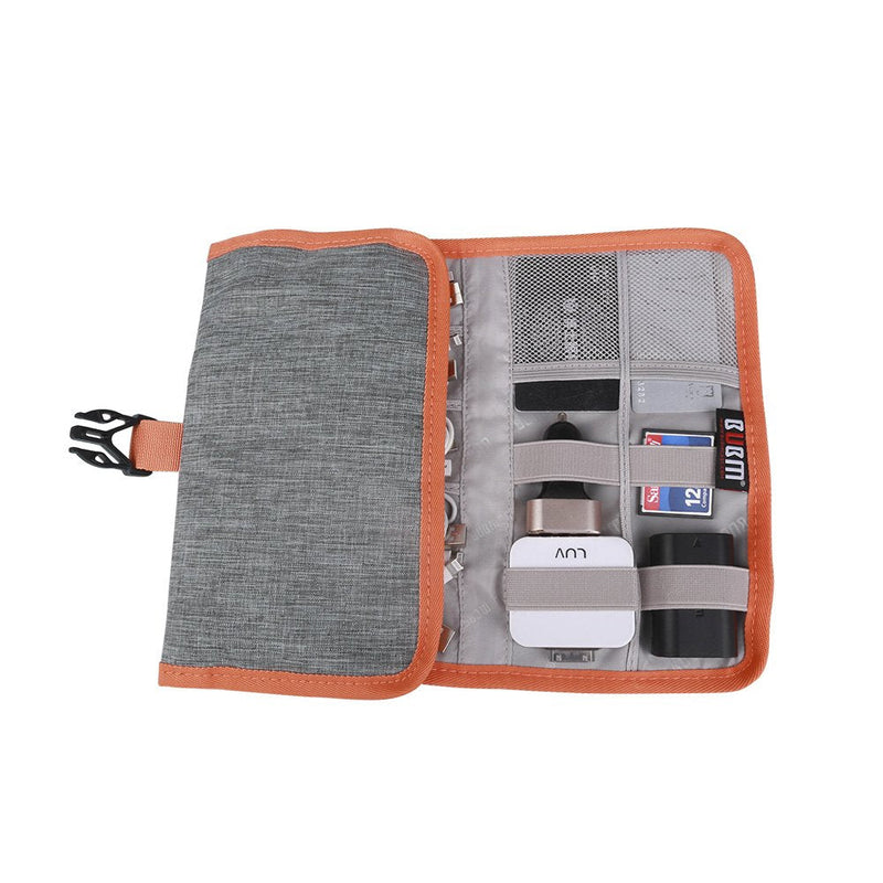 [Australia - AusPower] - Electronic Organizer, BUBM Travel Cable Bag/USB Drive Shuttle Case/Electronics Accessory Organizer for Home Office-Grey Grey 