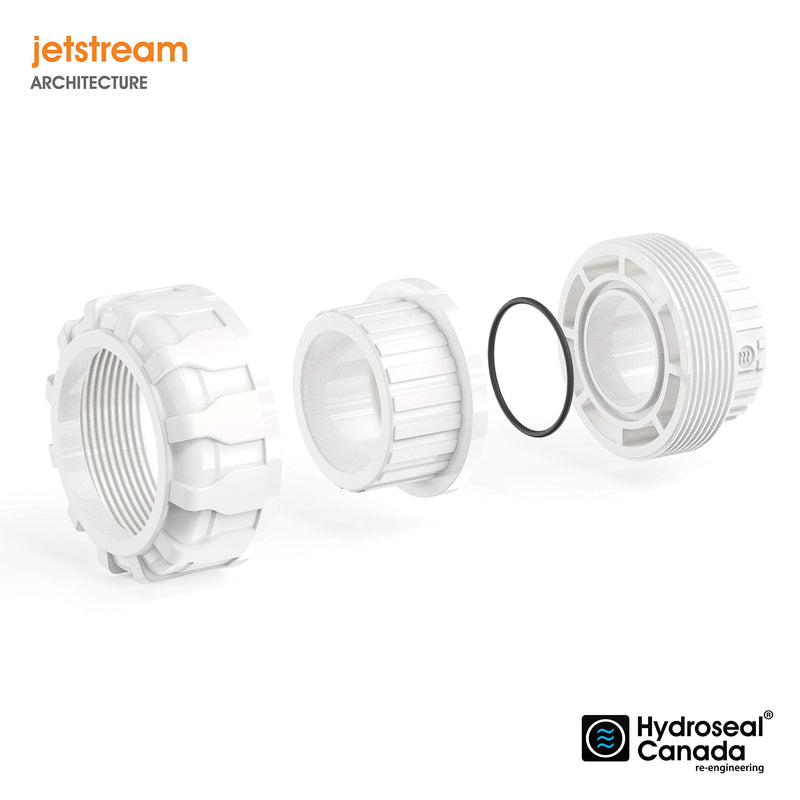 [Australia - AusPower] - Hydroseal PVC Pipe Fitting, 0.5" Union Jetstream, Pack of 2 Pieces, Schedule 80, White, EPDM O-Ring, Socket x Socket, F1970, SCH80 (1/2") 0.5 Inch 