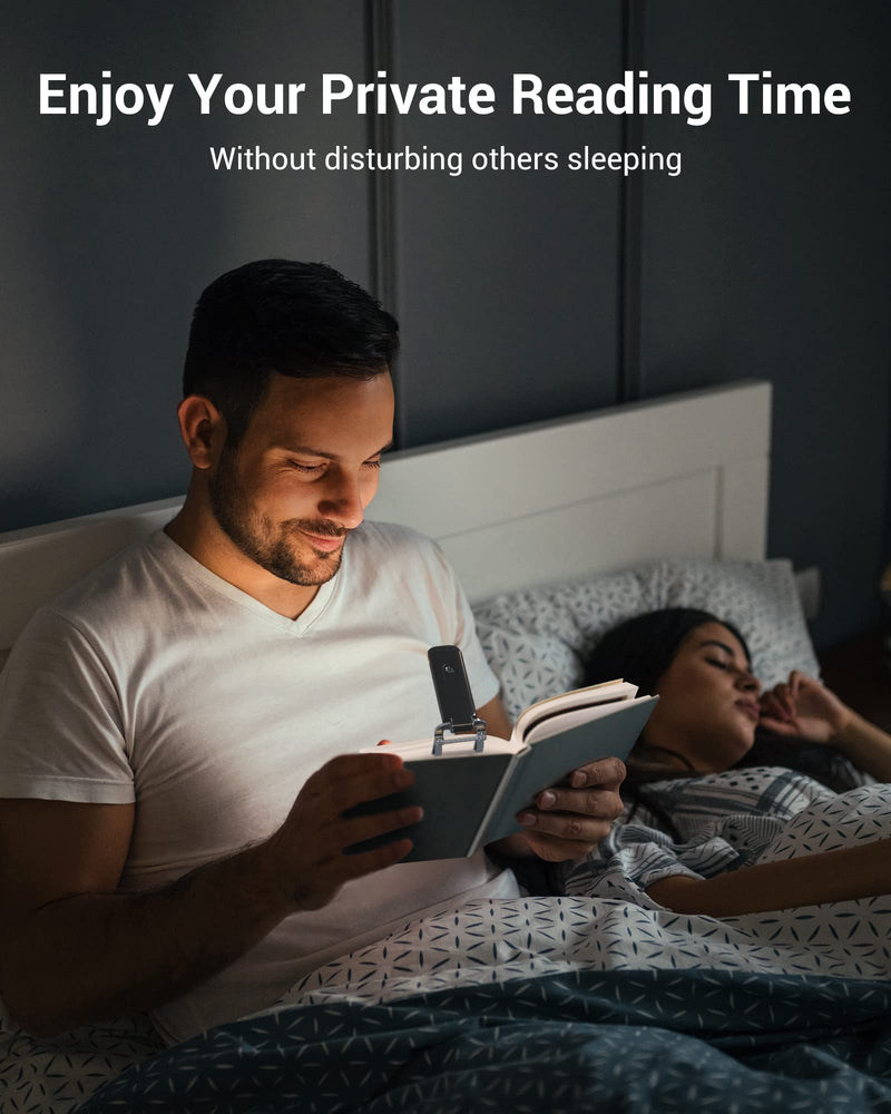 [Australia - AusPower] - DEWENWILS USB Rechargeable Book Light for Reading in Bed, Warm White, Brightness Adjustable, LED Clip on Book Reading Lights, Perfect for Bookworms, Kids, Black 
