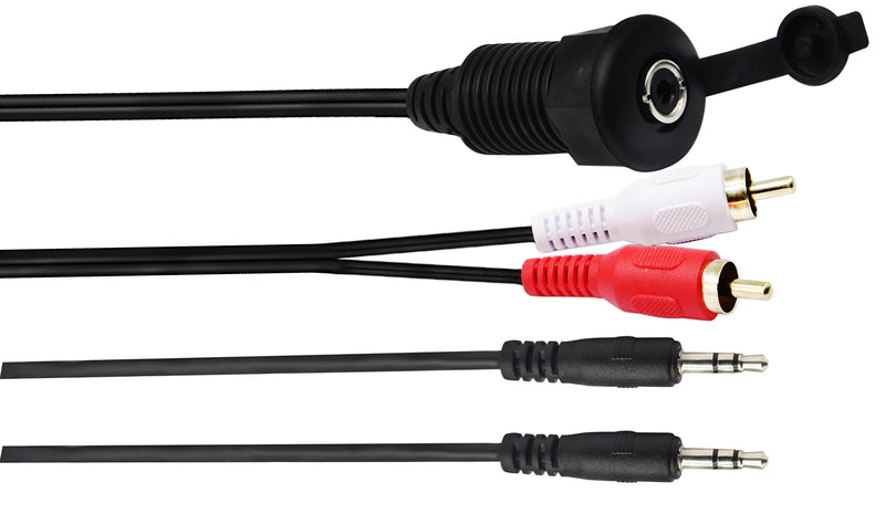 [Australia - AusPower] - 3.5MM AUX Panel Mount Cable - zdyCGTime 3.5mm Extension Mount, Dash Mount, Flush Mount, Panel Mount Cable, for Car, Boat, Motorcycle (2M) 2M 