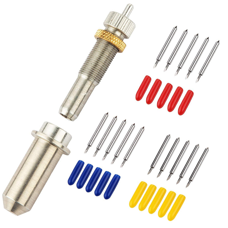 [Australia - AusPower] - ADVcer 15pcs 30/45 / 60 Degree Vinyl Cutter Blades with Cut Blade Holder - All Purpose for GCC Vinyl Film Cutter Plotter Cutting Machines (ZEC-U1005, Dia. 2.0 mm, Offset Value 0.25mm) 