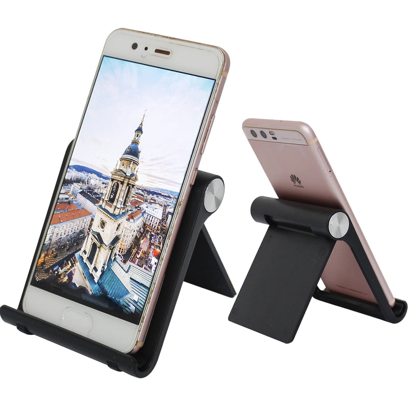 [Australia - AusPower] - Mayten Cell Phone Stand Foldable Phone Holder for Desk Portable Smartphone Dock Compatible for iPhone 12 11 Pro Xs Max, iPad Mini,Tablets(7-10"), Multi-Angle Universal Mobile Phone Stand (Black) black 