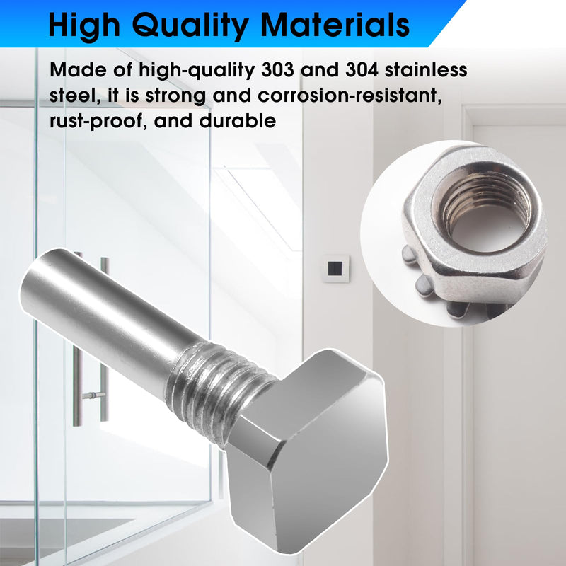 [Australia - AusPower] - ðŸðŸŽðŸðŸ‘ ð”ð©ð ð«ðšððž Shower Door Pivot pin- Stainless Steel Pivot pin Parts for Pivot Shower Doors -Shower Door Hardware Parts Contain Hex-Nut and Washer 