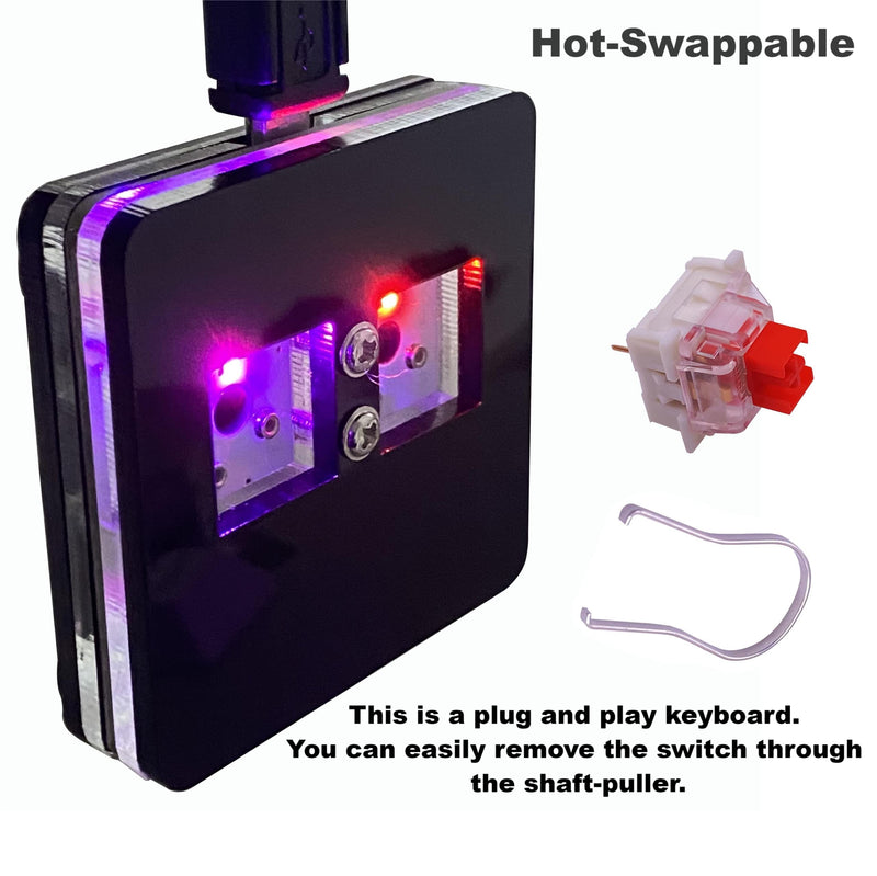[Australia - AusPower] - BTXETUEL Copy and Paste 2-Key Keyboard SAYO OSU Keypad Hotswap One Handed Mechanical Gaming Keyboard Cherry Switch RGB Backlit Mini USB Keypad for macros or Rhythm Games 