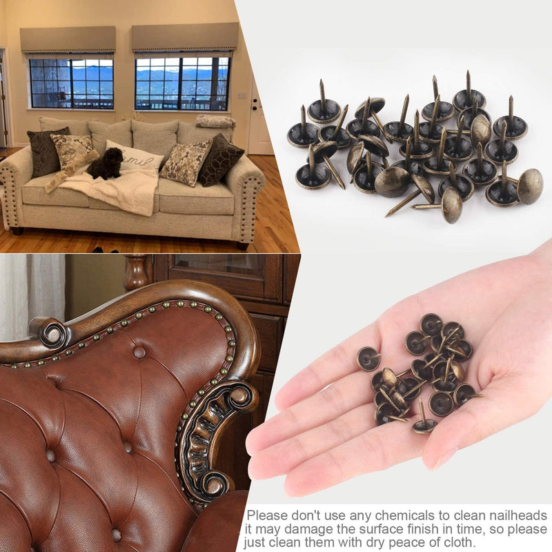 [Australia - AusPower] - Furniture Decorative Tacks - Nailhead Trim Upholstery Brass Tacks, Thumb Tack Push Pins for Sofa, Chair, Bed and Other Furniture - 200Pcs 5/8‘’(200pcs) 