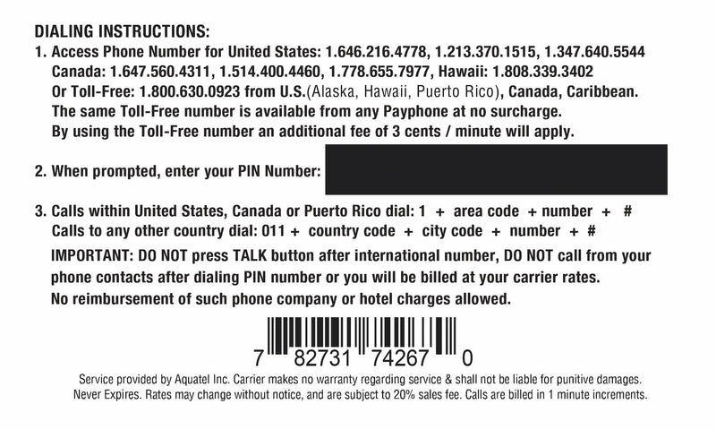 [Australia - AusPower] - 250 Minutes of U.S. Domestic Calling & Lowest International Calling Rates, Phone Card Never Expires, No Payphone Fee. 