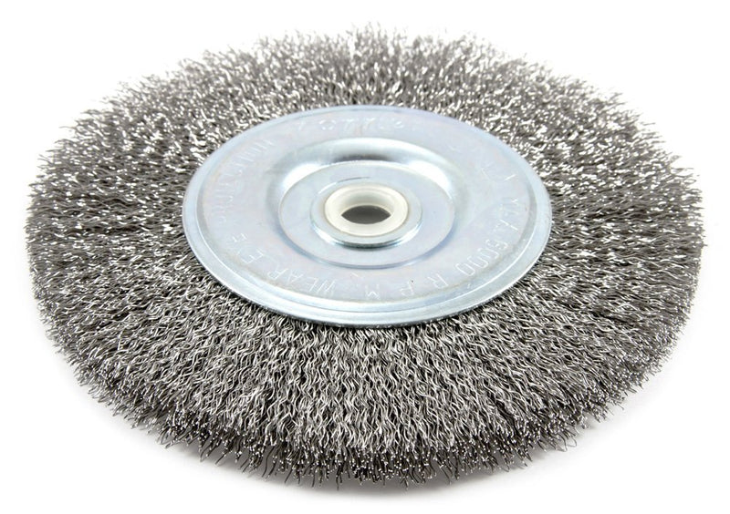 [Australia - AusPower] - Forney 72745 Wire Bench Wheel Brush, Coarse Crimped with 1/2-Inch and 5/8-Inch Arbor, 6-Inch-by-.012-Inch 