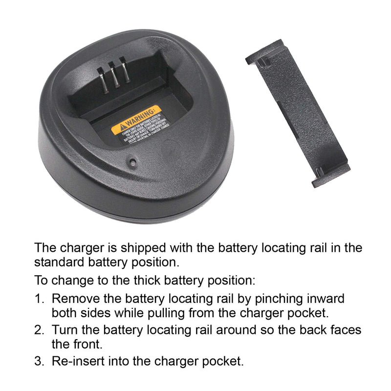 [Australia - AusPower] - WPLN4137 Single-Unit Charger Base Compatible for Motorola CP200 CP200D CP200XLS CP040 CP140 PR400 EP450 DEP450 DP1400 Radio with Belt Clip 2 Pack (Without Charging Cable) 