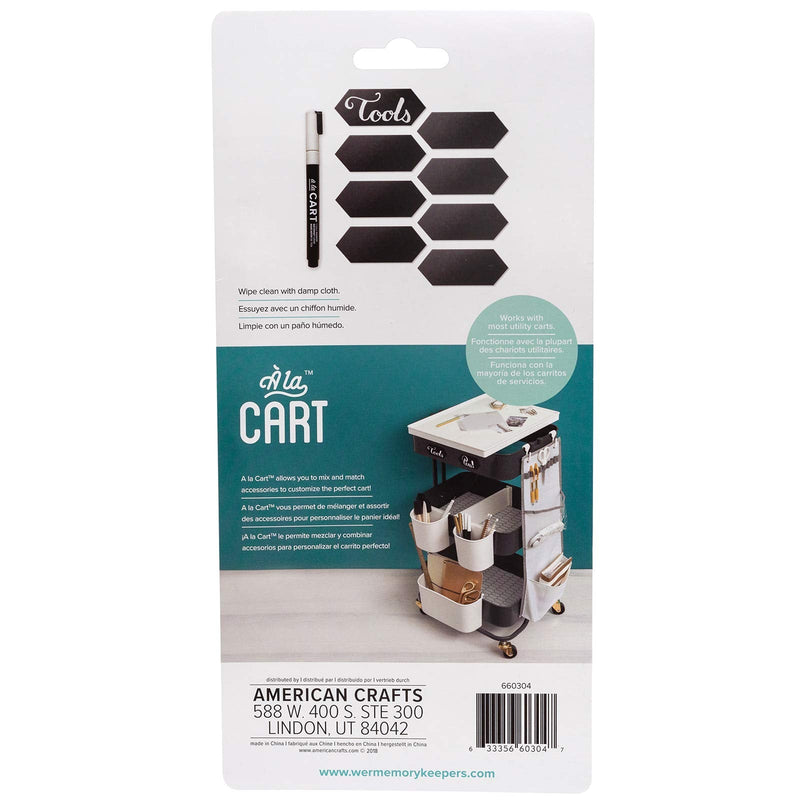[Australia - AusPower] - We R Memory Keepers 0633356603047 Accessories A la Carte-Magnetic Chalkboard Labels and Marker (8 Piece), Multi Magnet Chalkboard Labels 