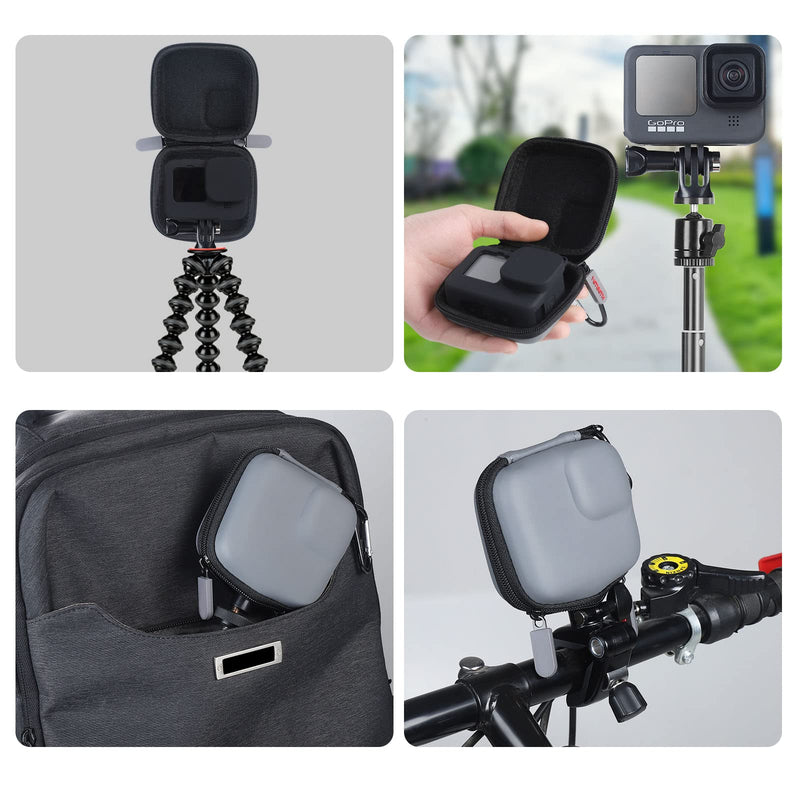 [Australia - AusPower] - Carrying Case for GoPro Hero 10 9 8 7 6 5 double zipper Mini Hard Shell Carrying Case Travel Portable Storage Bag Accessories with Waterproof for DJI Osmo Action,AKASO,Campark,YI Action Camera and More 