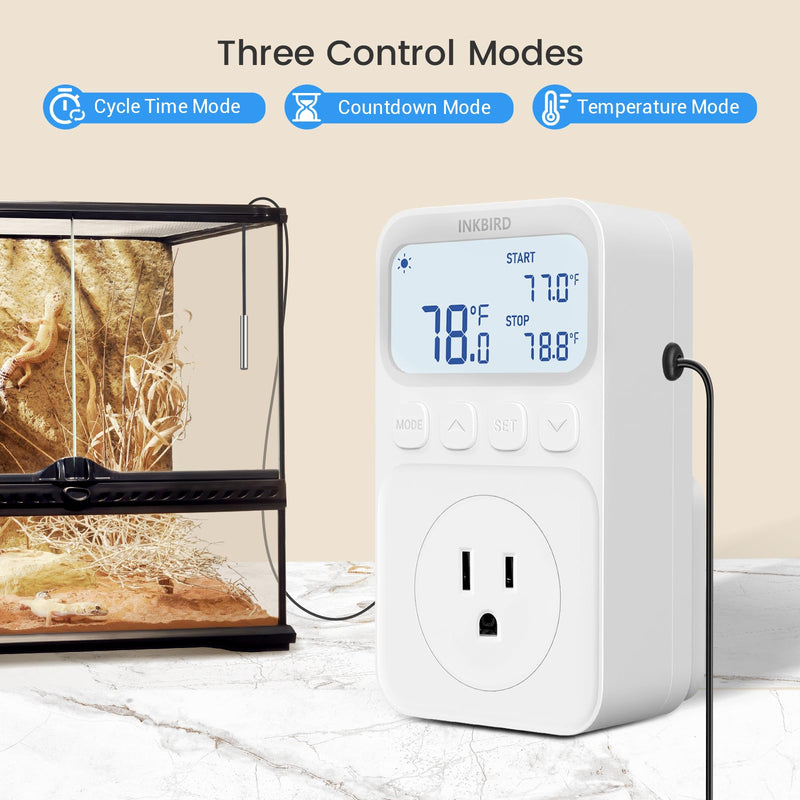 [Australia - AusPower] - INKBIRD Digital Thermostat Outlet Temperature Controller Outlet Socket Heating/Cooling Control 1200W 10A Backlit Display 