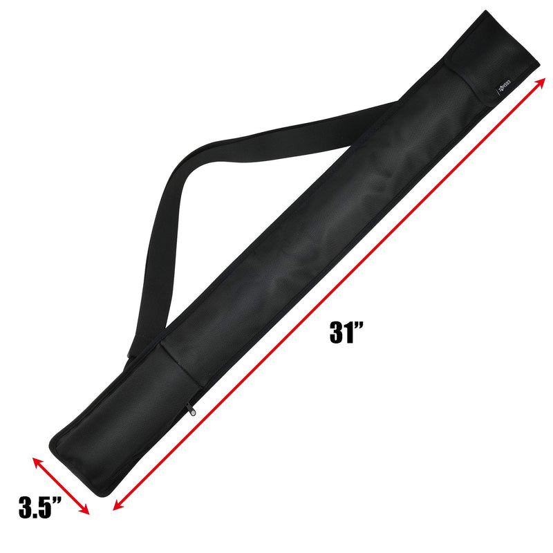 [Australia - AusPower] - Cosmos Billiard Pool Cue Stick Carrying Case Bag Snooker Cue Stick Storage Pouch Holder for 1/2 Billiard Cue Stick (Holds 1 Butt / 1 Shaft) Black Color 