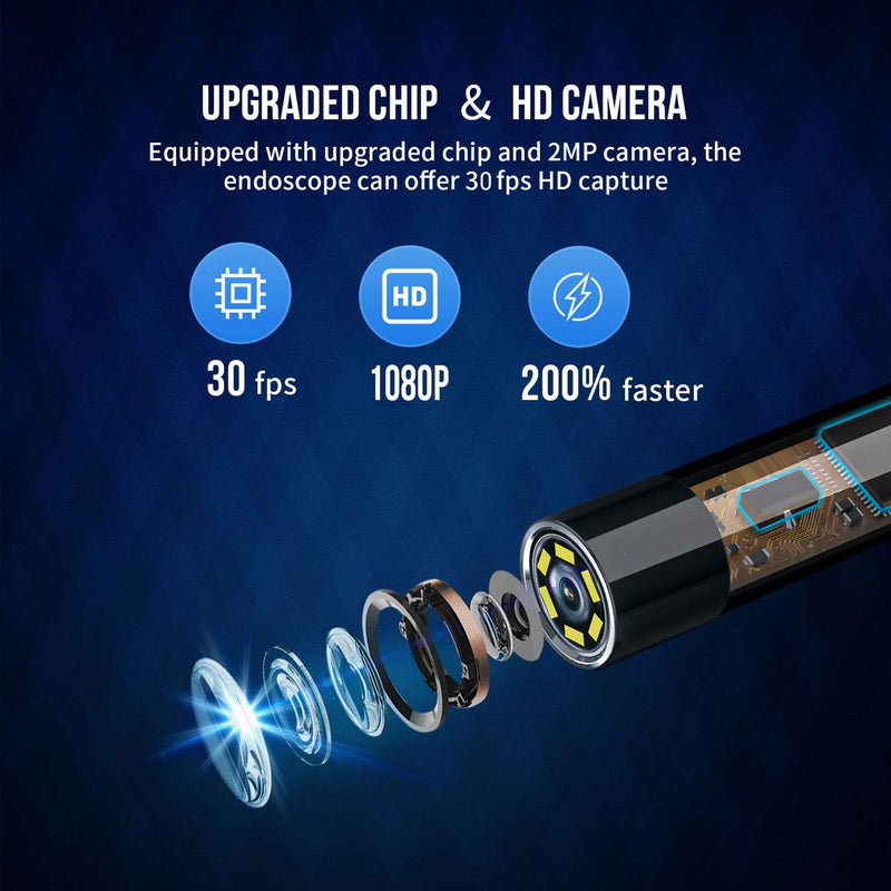 [Australia - AusPower] - NIDAGE Wireless Endoscope for Automotive Inspection Semi-Rigid Flexible Waterproof 5.5MM WiFi Borescope Camera Compatible Android and iOS Smartphones, iPhone, iPad (4.92FT) 