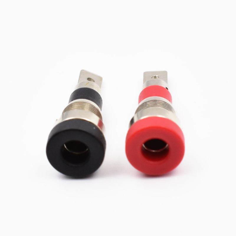 [Australia - AusPower] - 10Pcs Black and Red 4mm Banana Jack Socket Female Adapter Panel Mount Binding Post for 4mm Banana Plug Connectors 
