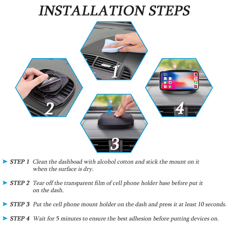 [Australia - AusPower] - Cell Phone Holder for Car, Upgrade 360° Rotatable Phone Mount for Dashboard, Horizontal & Vertical Viewing Friendly Phone Car Mount, Compatible with iPhone Samsung Android Smartphones GPS Devices 