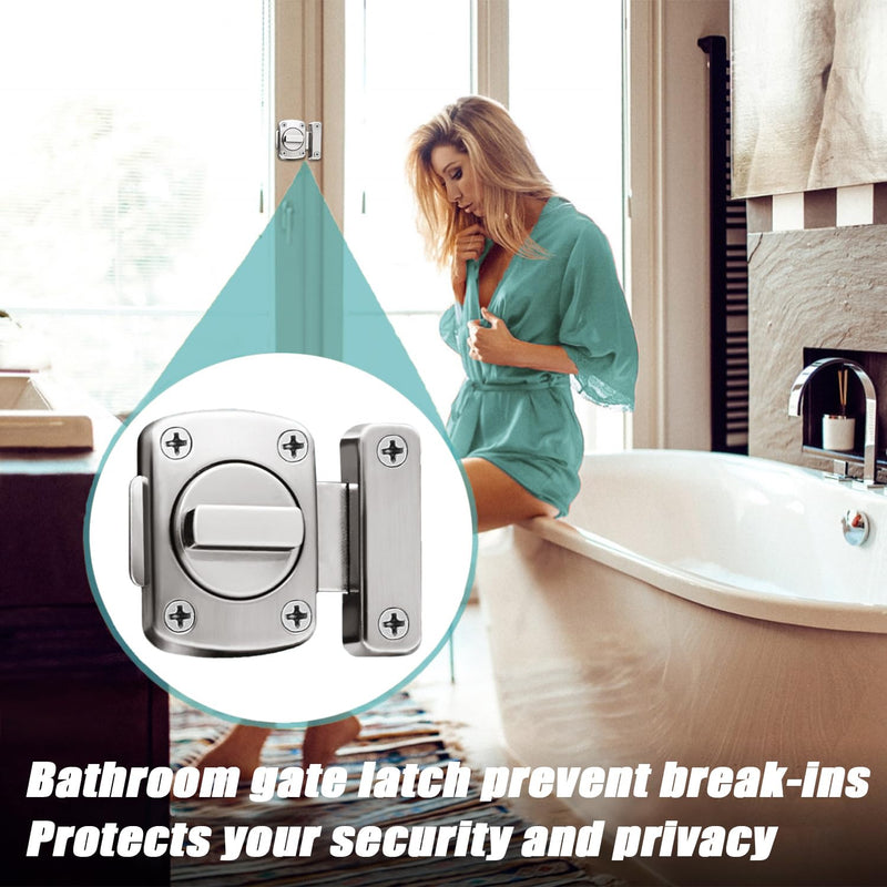 [Australia - AusPower] - ANTEISI Inner Door Reinforcement Lock,Inner Door Anti-Prying Slide Lock,Inner Door French Door Lock,Zinc Alloy Bathroom Gate Latch,Bathroom Stall Lock, Door Safety Locks from Inside, Night Latch 