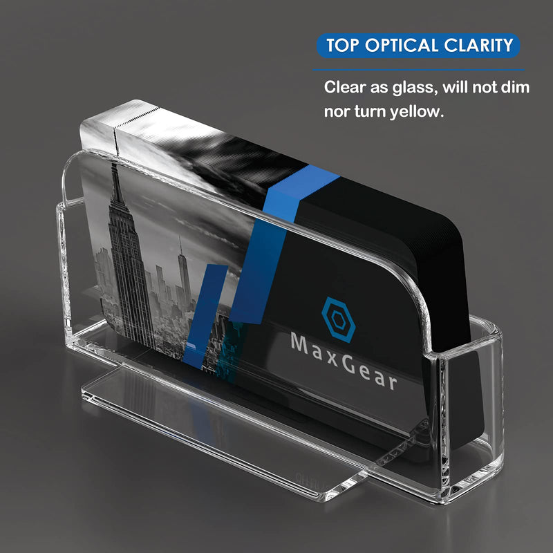 [Australia - AusPower] - MaxGear Clear Acrylic Business Card Holder Display Office Business Card Holder Business Card Stand Business Card Desk Holder, Fits 30-50 Business Cards, 6 Pack 