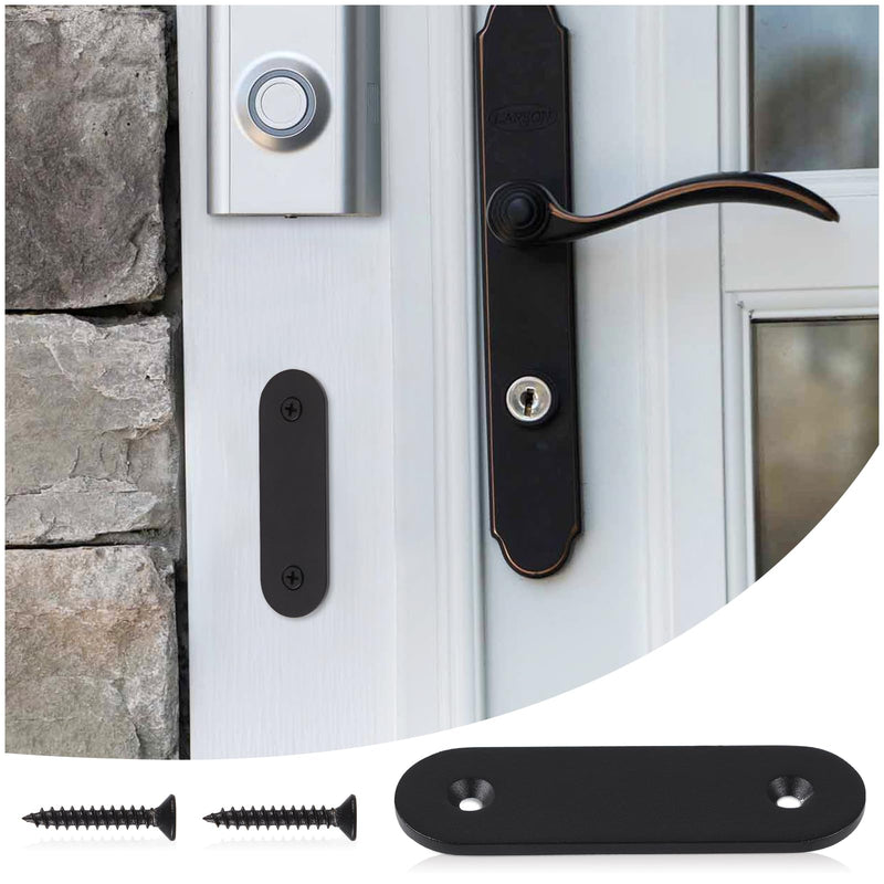 [Australia - AusPower] - Doorbell Cover Plate, Metal Doorbell Blanking Plate Cover, Doorbell Button Cover Chime Guard Plate, Doorbell Faceplate Hole Cover for Wall Outside, Weather Resistant, Aesthetic Decoration - Black 