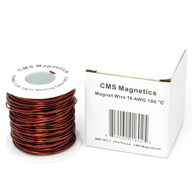 [Australia - AusPower] - One Pound of 16 Gauge Magnet Wire for Science Projects | Copper Wire Enameled Temperature Rated 356 F School and Lab Experiment 16 AWG 