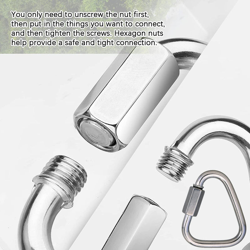 [Australia - AusPower] - WENORA Delta Quick Link 2.2 Inch Triangle Quick Links Stainless Steel Triangle Carabiners Marine Grade, 4 Pack 