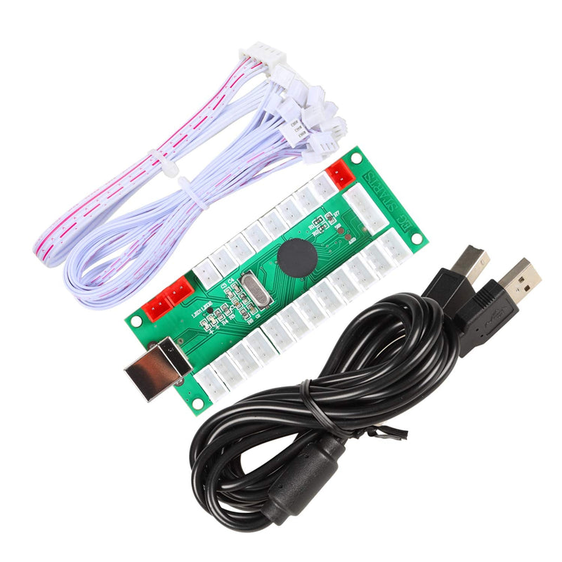 [Australia - AusPower] - EG STARTS Arcade DIY Kit USB Encoder To PC Joystick + 8 Ways 5 Pin Stick + Chrome Plated LED Illuminated Push Button 1 Player & Coin Buttons For Arcade Mame Raspberry Pi 2 3 3B Games 