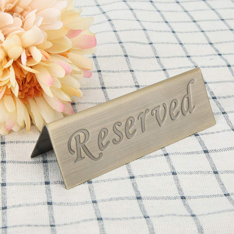 [Australia - AusPower] - Junluck Reserved Sign, Stainless Steel Reusable Double Side Reserved Sign Food Service Reserved Table Sign for Cafes/Night Clubs/Hotels/Restaurants/Teahouses/Bars/Pubs 