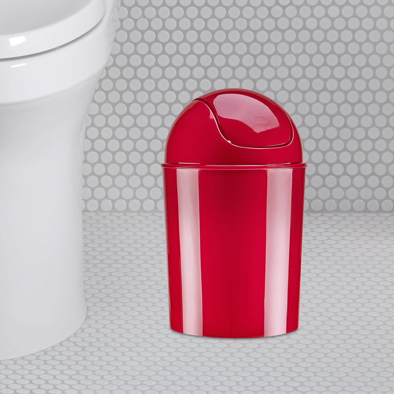 [Australia - AusPower] - Umbra Mini Waste Can, 1-1/4 Gallon with Swing Lid (Red) Red 