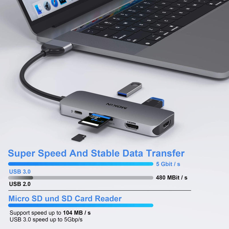 [Australia - AusPower] - Docking Station for MacBook Pro Air, USB C Docking Station Dual Monitor,Dual HDMI Adapter Hub for Mac MacBook Pro with 2 HDMI(4K @60Hz), 3USB3.0,SD TF Card Reader and 100W PD USB C Port 