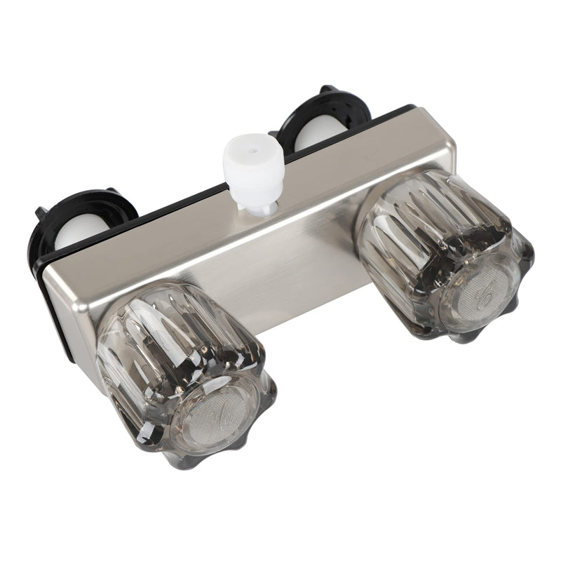 [Australia - AusPower] - Empire Faucets Exterior RV Shower Valve - 4in Nickel Camper Outdoor Shower Valve with Crystal Knobs and Vacuum Breaker 