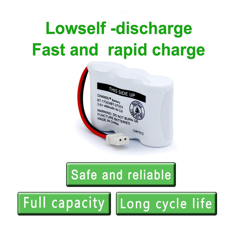 [Australia - AusPower] - BT-17333 BT-27333 Handset Telephone Rechargeable Battery OXWINOU 2/3AA 3.6V NI-CD Cordless Phone Battery Compatible with BT17333 BT27333 BT-17233 BT17233 BT-163345 CS5121(Pack of 2) 2 PACK 17333 BATTERY 