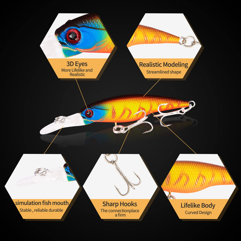 [Australia - AusPower] - XBLACK Fishing Lures Sets Fishing Lures for Freshwater bass Lures for Bass Trout Walleye Redfish Saltwater Freshwater FL20PCS-A 